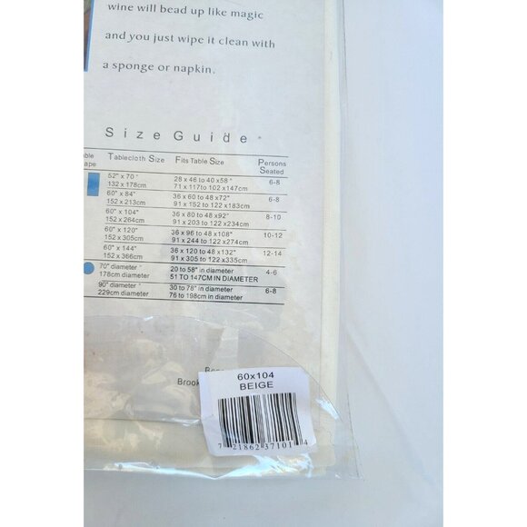 Benson Mills Stainproof Jacquard Fabric Tablecloth 60"x104" Cream Tablescape - Picture 6 of 6